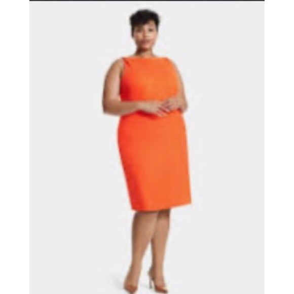MM LAFLEUR Tangerine Textured Ponte Lydia Dress - Picture 1 of 6